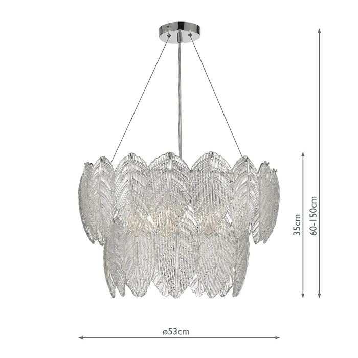 Dar Lighting Phillipa 3 Light Pendant Clear Glass And Polished Chrome • PHI0308