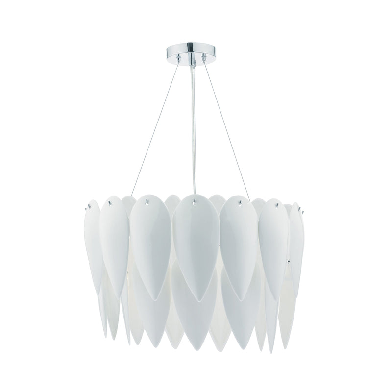 Dar Lighting Phillipa 3 Light Pendant White Ceramic • PHI032