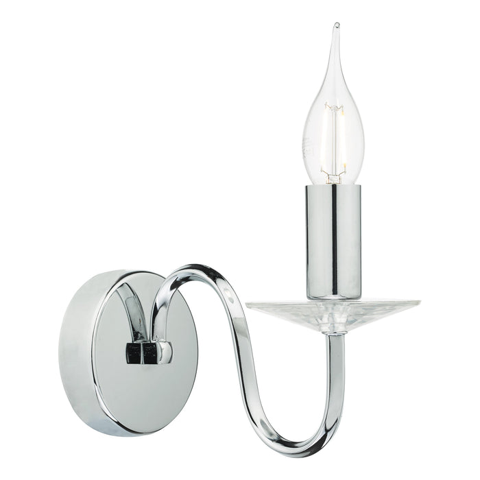 Dar Lighting Pique Wall Light Polished Chrome Crystal • PIQ0750