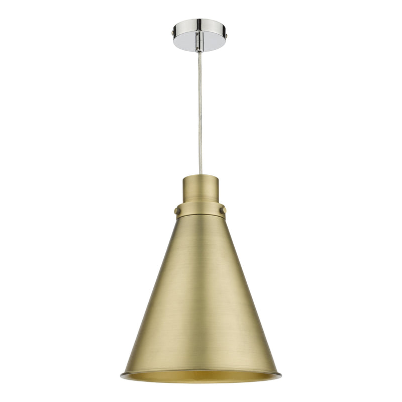 Dar Lighting Potter Easy Fit Pendant Aged Brass • POT8642