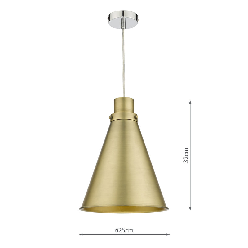 Dar Lighting Potter Easy Fit Pendant Aged Brass • POT8642