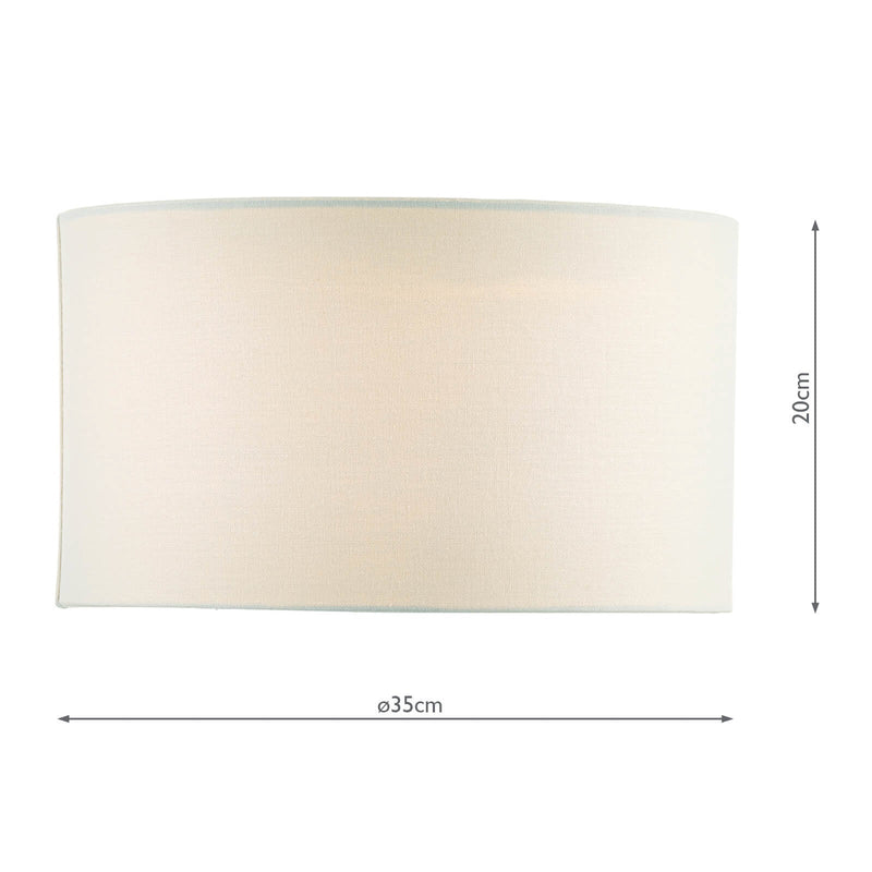 Dar Lighting Pyramid White Linen Drum Shade 35cm • PYR142