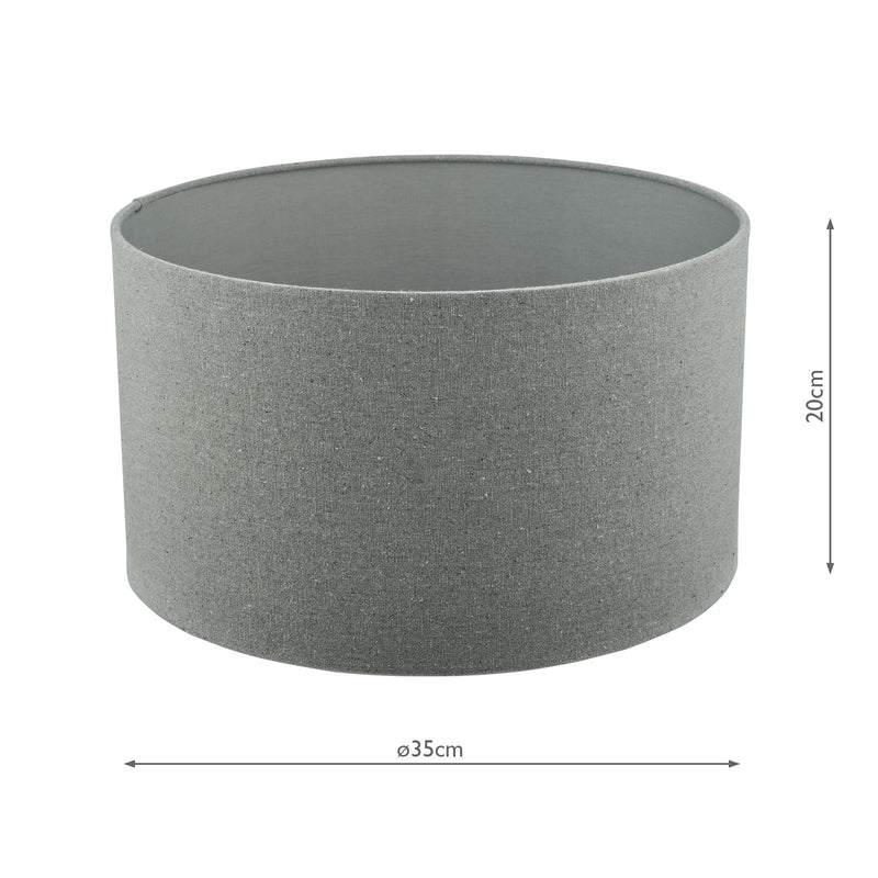 Dar Lighting Pyramid Grey Linen Drum Shade 35cm • PYR1439