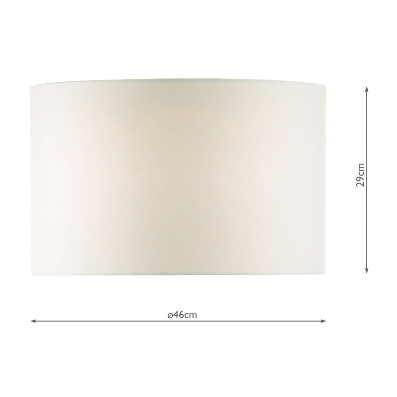 Dar Lighting Pyramid White Linen Drum Shade 46cm • PYR182