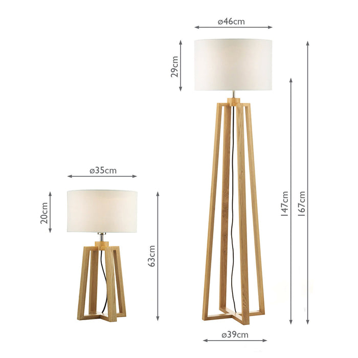 Dar Lighting Pyramid Table & Floor Twin Pack Comes With Shades • PYR4943