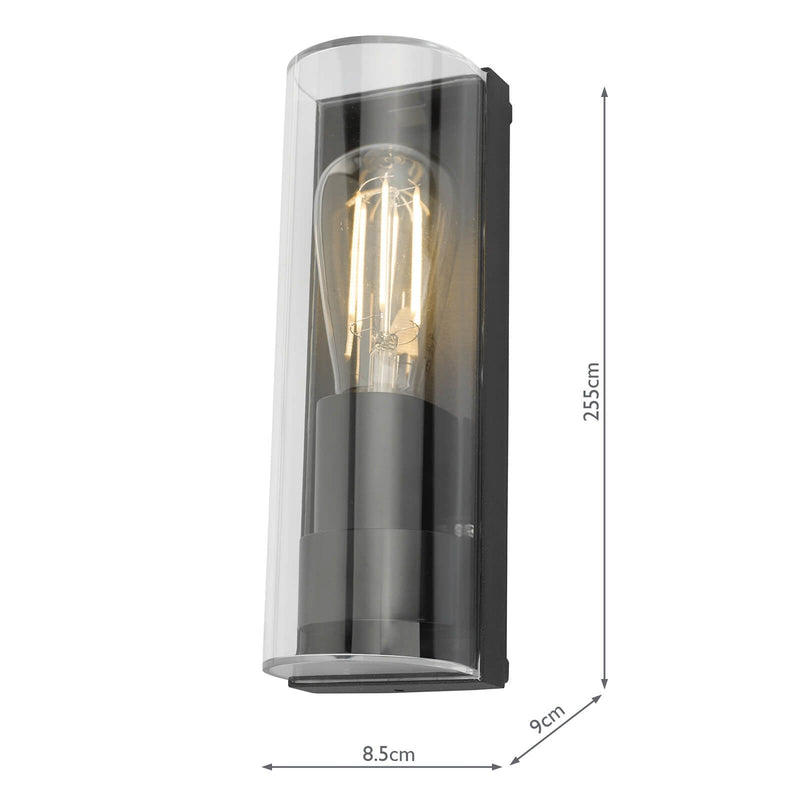 Dar Lighting Quenby Outdoor Wall Light Matt Grey Acrylic IP65 • QUE1639