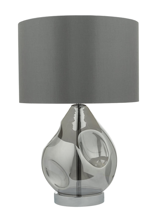 Dar Lighting Quinn Table Lamp Smoked Glass With Shade • QUI4210