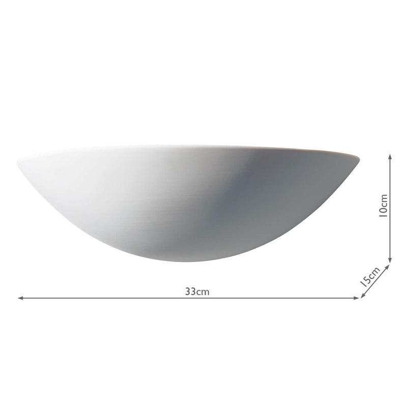 Dar Lighting Radius Ceramic Wall Washer White Unglazed • RAD0748