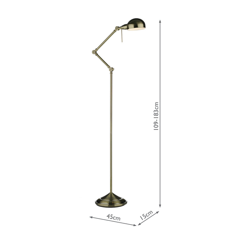 Dar Lighting Ranger Floor Lamp Antique Brass • RAN4975