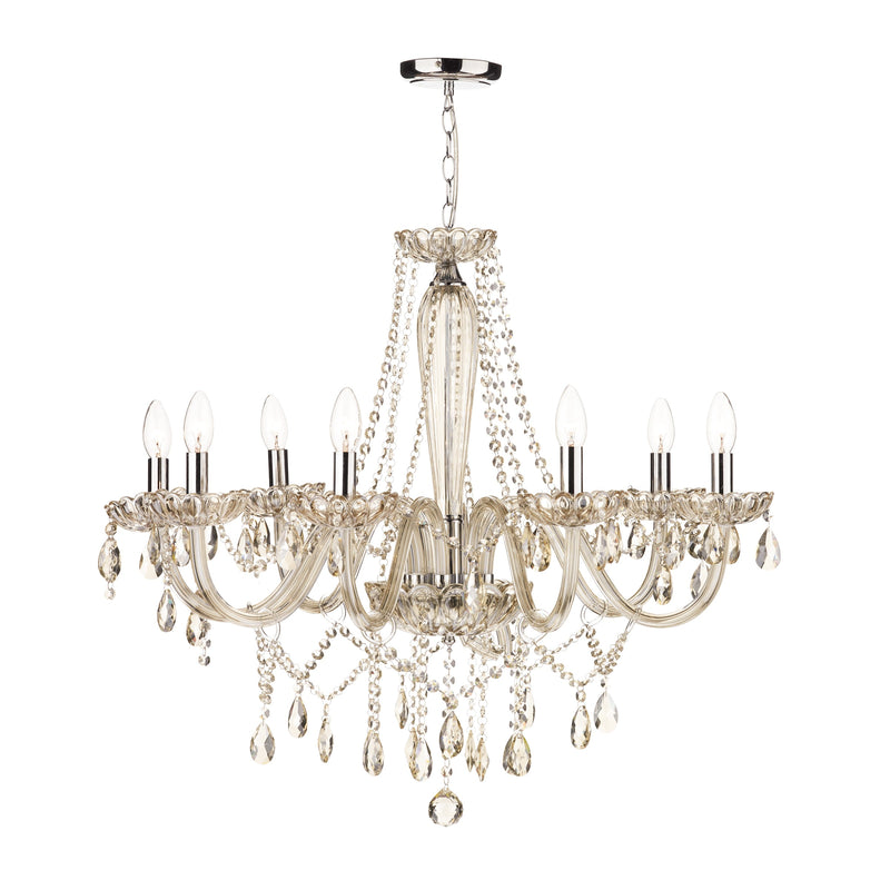 Dar Lighting Raphael 8 Light Chandelier Champagne Crystal • RAP0806