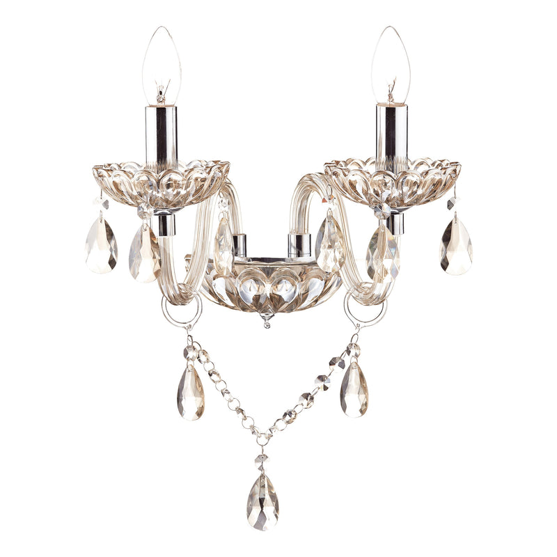 Dar Lighting Raphael Double Wall Bracket Champagne Crystal • RAP0906