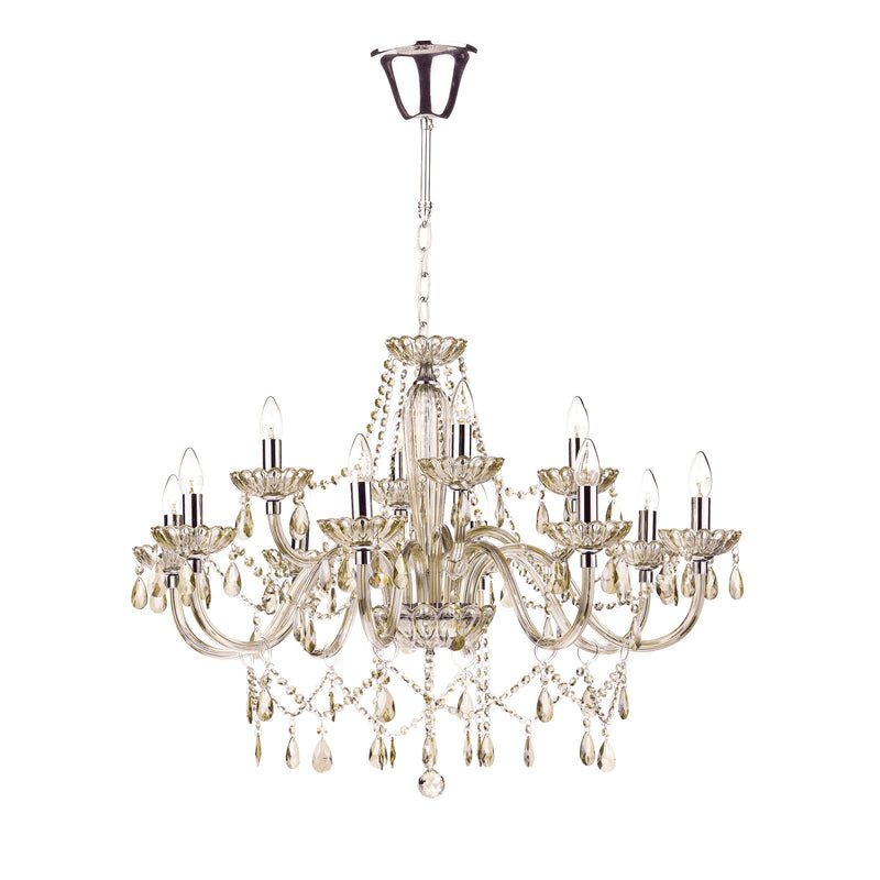 Dar Lighting Raphael 12 Light Chandelier Champagne Crystal • RAP1206