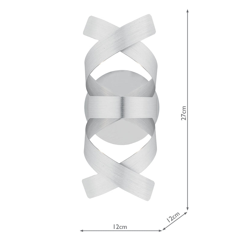 Dar Lighting Rawley Wall Light Brushed Aluminium • RAW0750