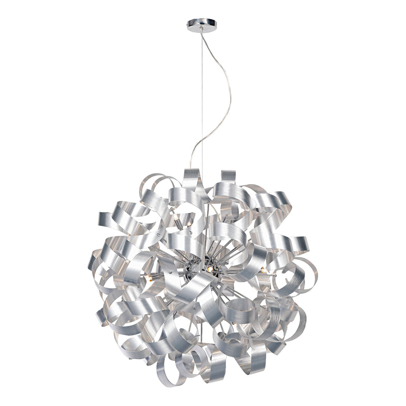 Dar Lighting Rawley 12 Light Pendant Brushed Aluminium • RAW1250