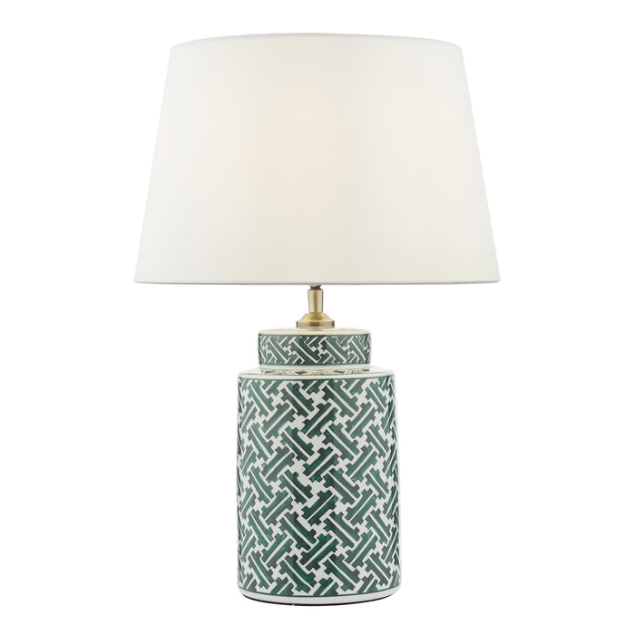 Dar Lighting Reese Table Lamp Green Print Base Only • REE4224