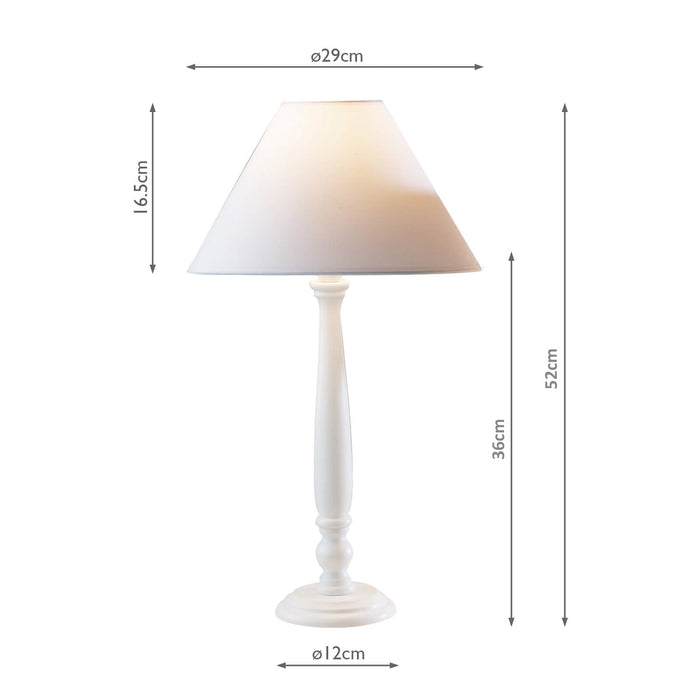 Dar Lighting Regal Large Table Lamp White With Shade • REG432