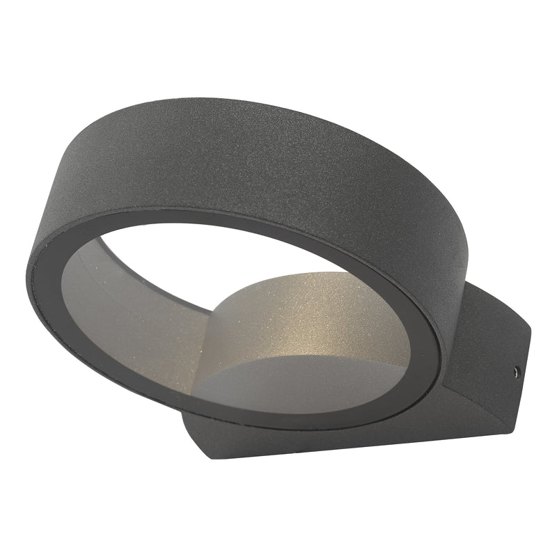 Dar Lighting Reon Outdoor Wall Light Matt Grey Glass IP65 LED • REO3239