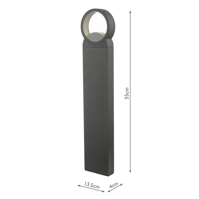 Dar Lighting Reon Outdoor Post With Round Light Anthracite IP65 LED • REO4539