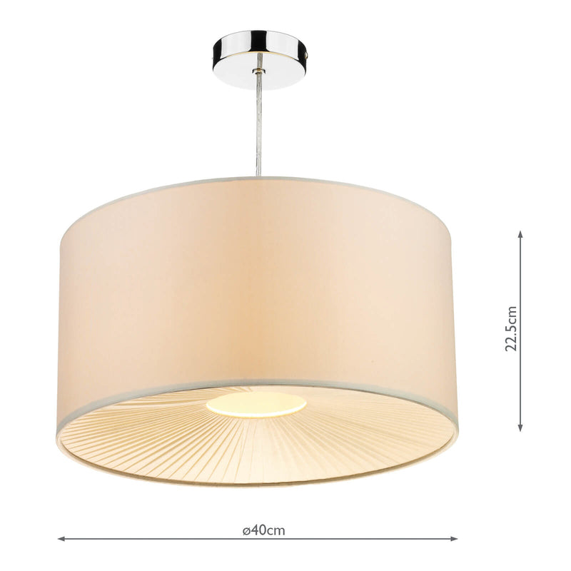 Dar Lighting Rita Non Elec Pendant 2 Tone Cream • RIT6533