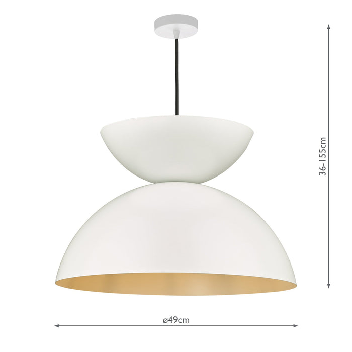 Dar Lighting Riya Pendant Matt White • RIY012