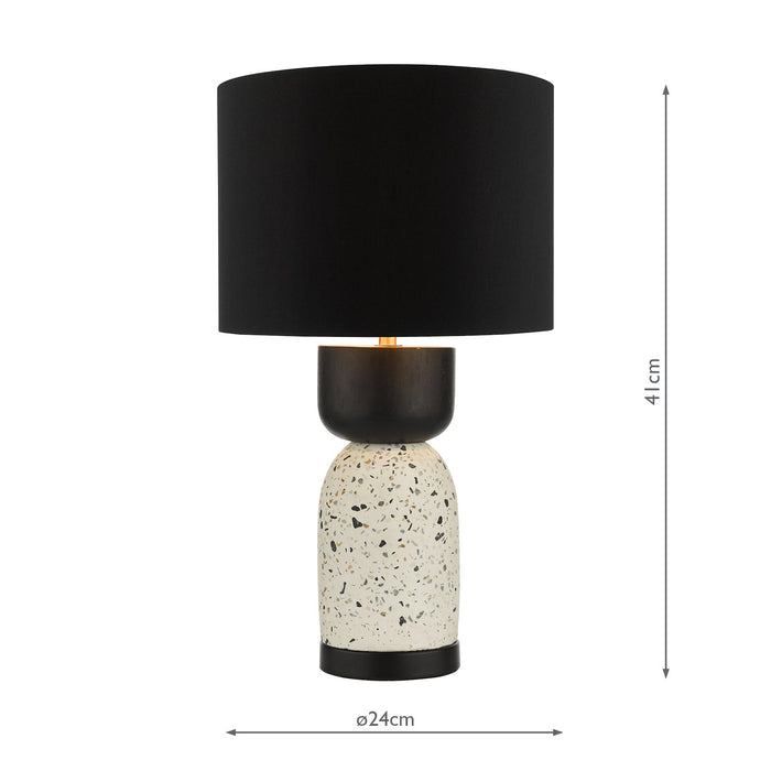 Dar Lighting Roja Table Lamp Terrazzo & Black With Shade • ROJ4255