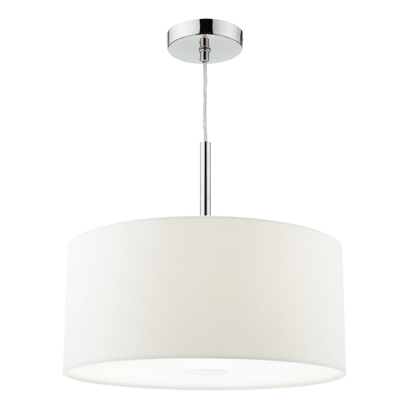 Dar Lighting Ronda 3lt Pendant With White Shade And Diffuser 40cm • RON102