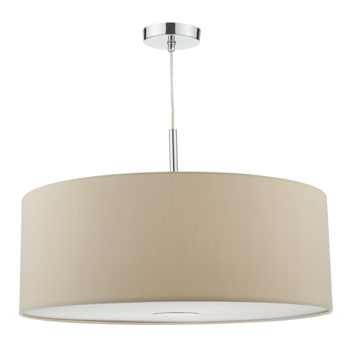 Dar Lighting Ronda 3lt Pendant With Ecru Shade And Diffuser 60cm • RON1729