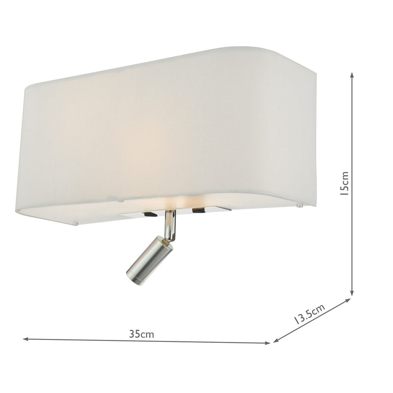 Dar Lighting Ronda 3 Light Wall Light Ivory With LED Reading Light • RON712L