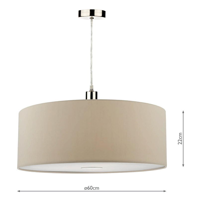Dar Lighting Ronda Ecru Faux Silk Easy Fit Shade Only 60cm • RON8629
