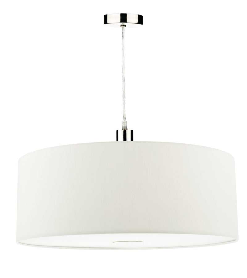 Dar Lighting Ronda White Faux Silk Easy Fit Shade Only 60cm • RON862