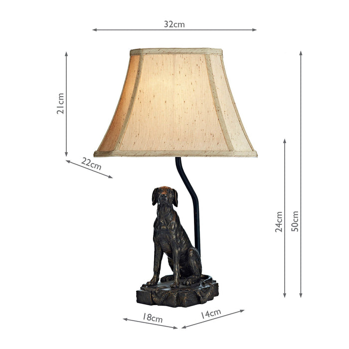 Dar Lighting Rover Dog Table Lamp Bronze With Shade • ROV4263-X