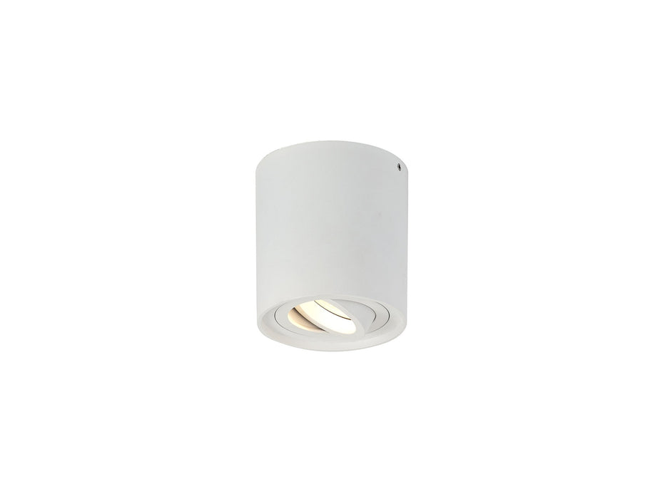 Deco Rico Adjustable Cylinder Spotlight, 1 Light GU10, Sand White • D0477