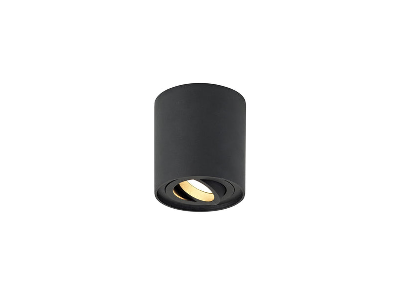 Deco Rico Adjustable Cylinder Spotlight, 1 Light GU10, Sand Black • D0478
