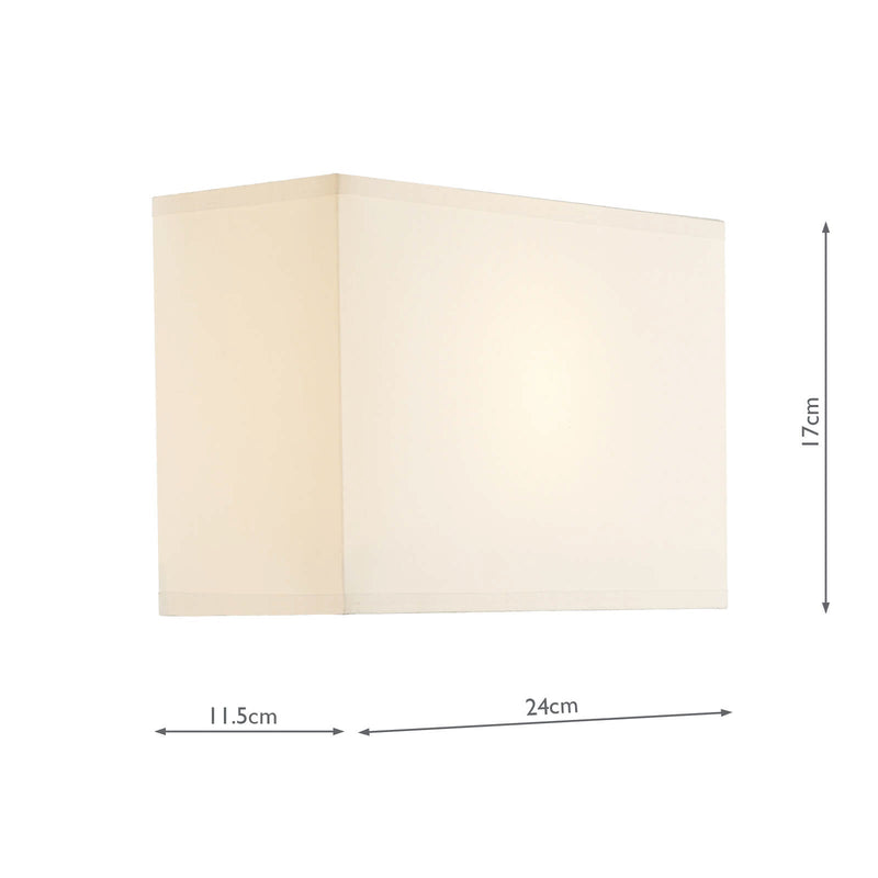 Dar Lighting Piza Cream Cotton Rectangle Shade 24cm • S1025