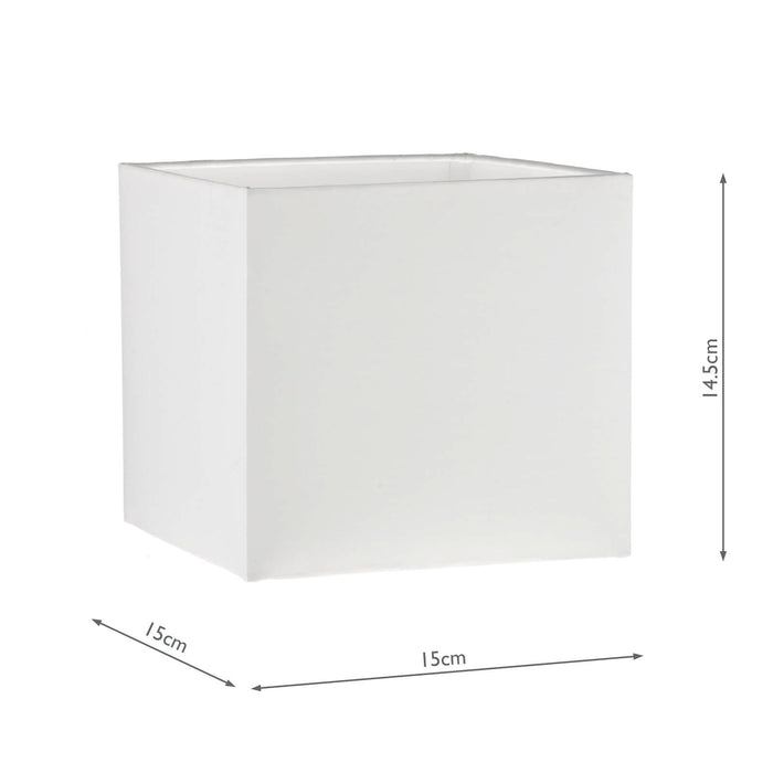 Dar Lighting S1106 Ivory Cotton Square Shade 15cm • S1106
