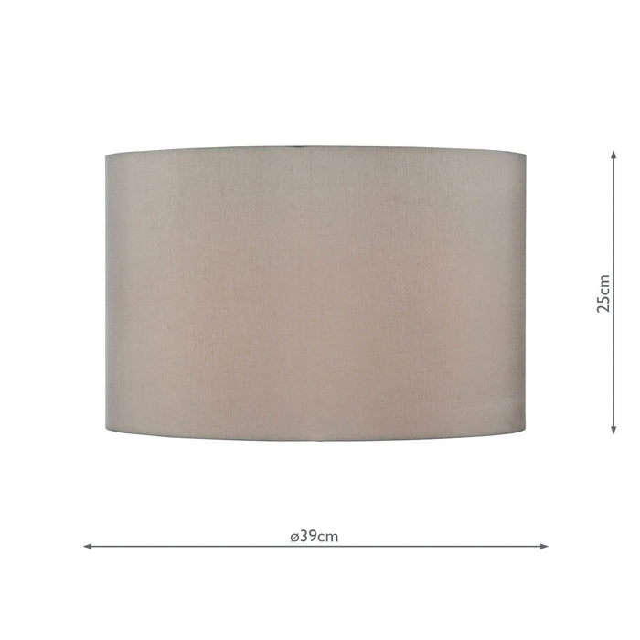 Dar Lighting S1120 Taupe Faux Silk Drum Shade 39cm • S1120