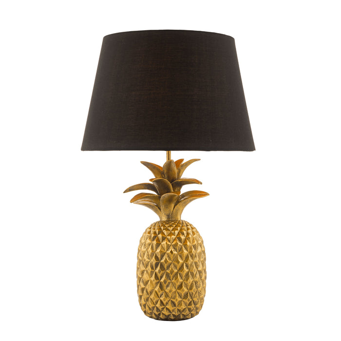 Dar Lighting Safa Pineapple Table Lamp Gold With Shade • SAF4235