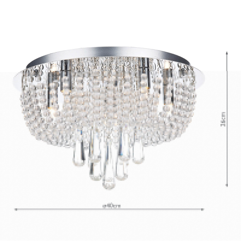 Dar Lighting Saigon 5 Light Flush Polished Chrome/Clear • SAI5450