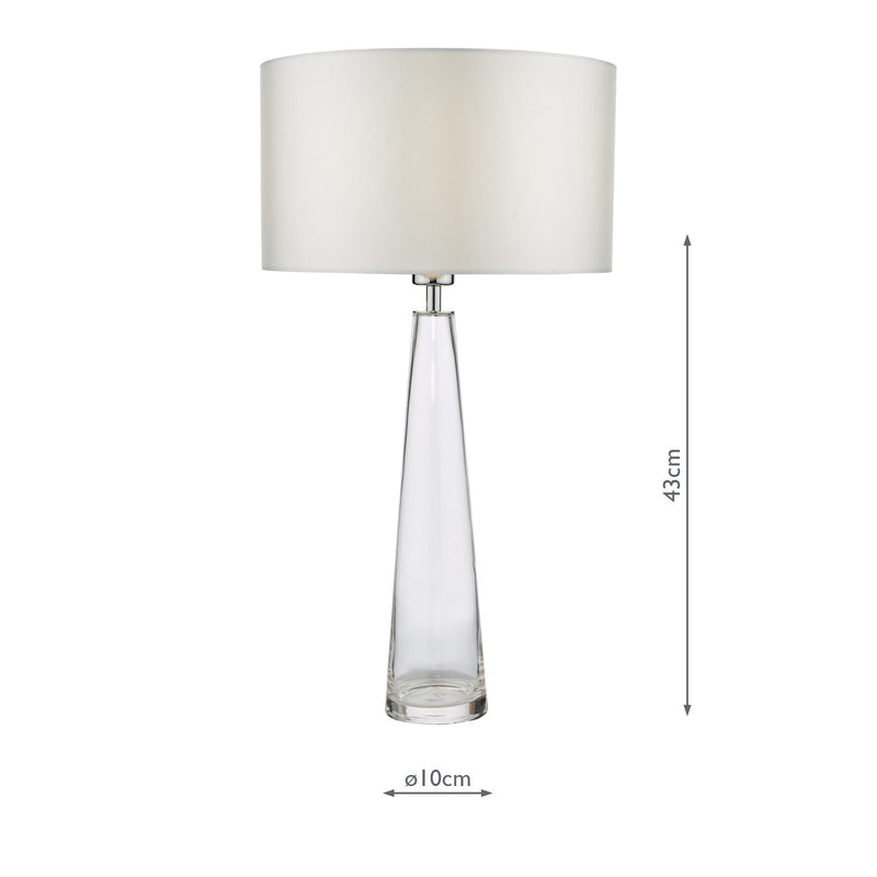 Dar Lighting Samara Table Lamp Clear Glass Base Only • SAM4208