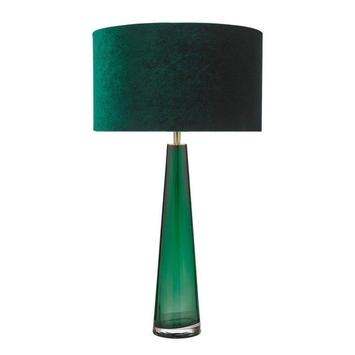 Dar Lighting Samara Table Lamp Green Glass Base Only • SAM4224