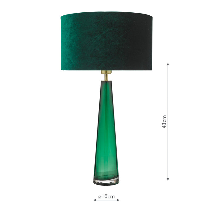 Dar Lighting Samara Table Lamp Green Glass Base Only • SAM4224