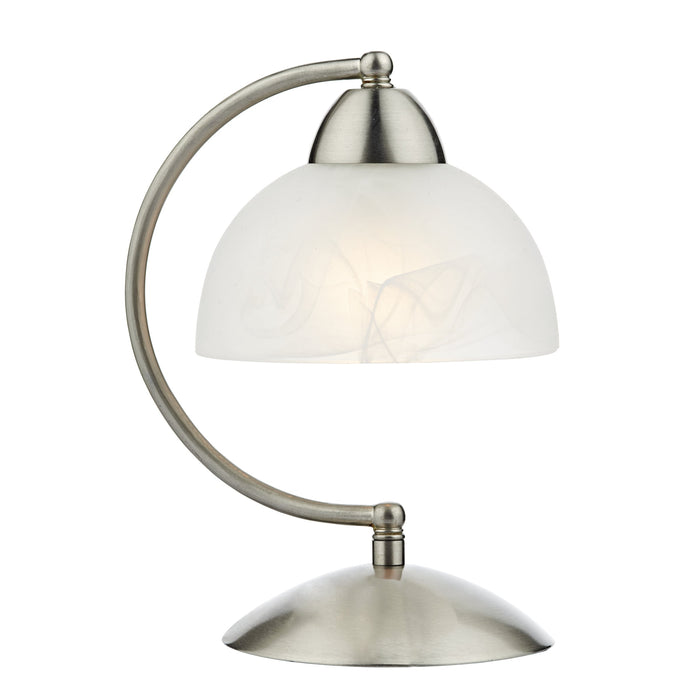 Dar Lighting Saxby Touch Table Lamp Satin Chrome Glass • SAX4046