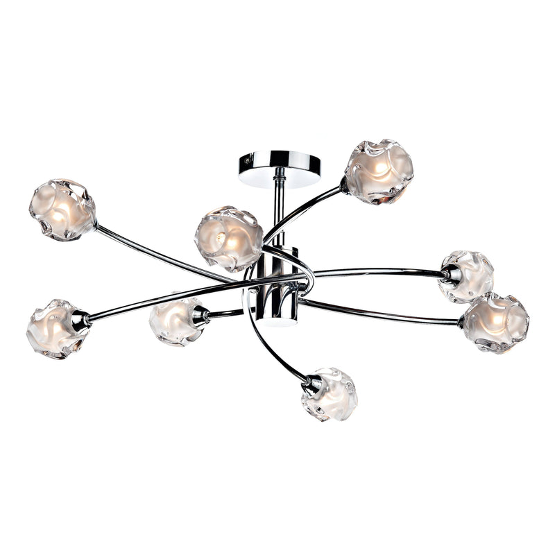 Dar Lighting Seattle 8 Light Semi Flush Polished Chrome • SEA0850