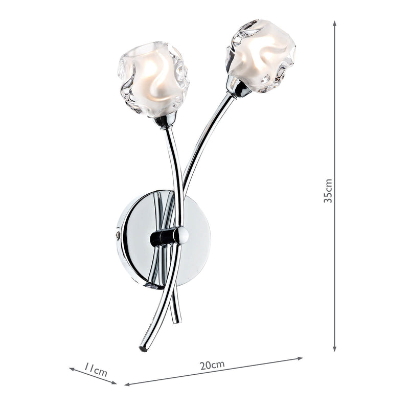 Dar Lighting Seattle Double Wall Bracket Polished Chrome • SEA0950