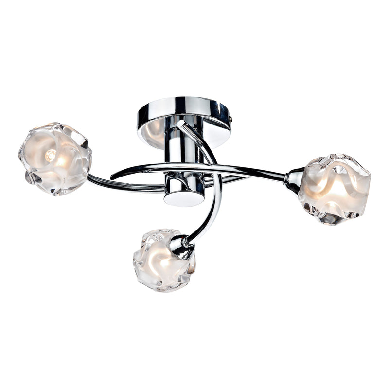 Dar Lighting Seattle 3 Light Semi Flush Polished Chrome • SEA5350