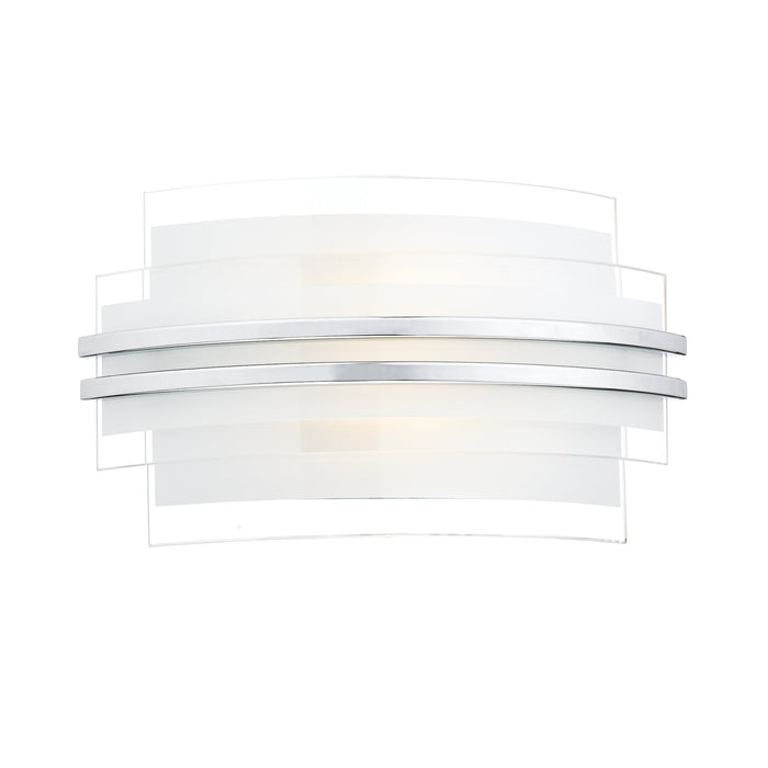 Dar Lighting Sector Small Wall Light Frosted Glass Polished Chrome LED • SEC072