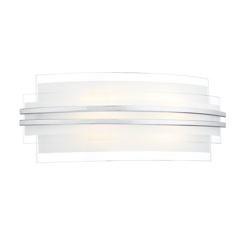 Dar Lighting Sector Large Wall Light Frosted Glass Polished Chrome LED • SEC372