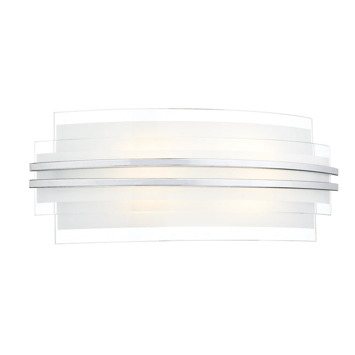 Dar Lighting Sector Large Wall Light Frosted Glass Polished Chrome LED • SEC372