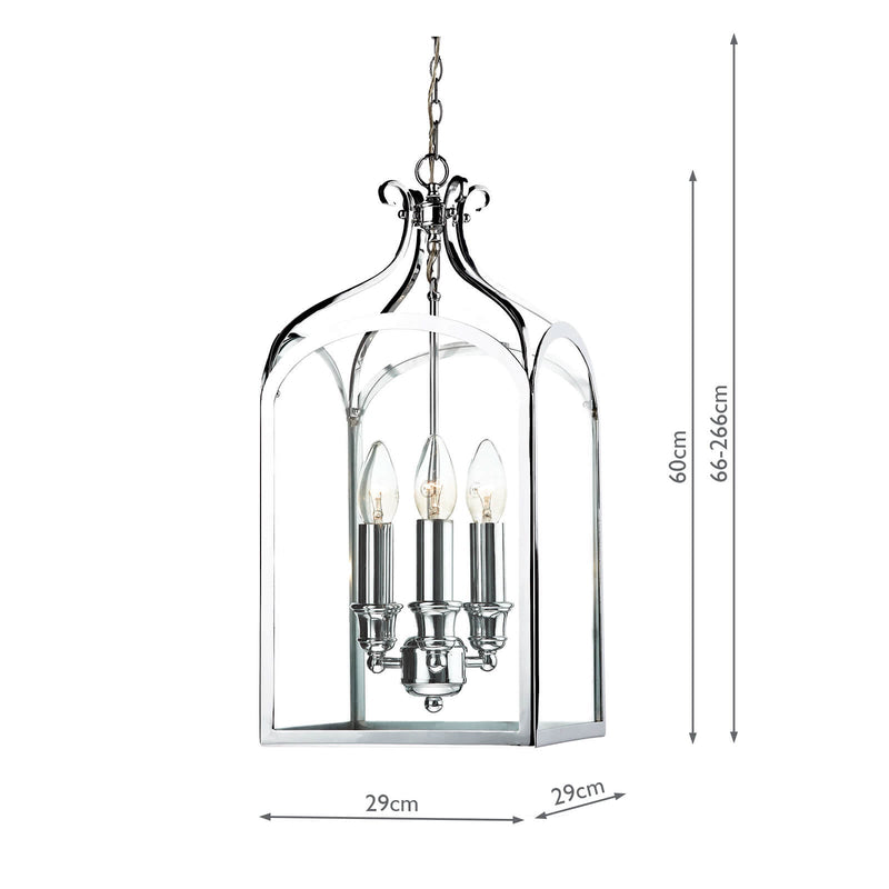Dar Lighting Senator 3 Light Pendant Polished Chrome • SEN0350