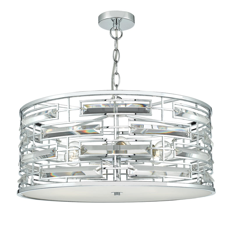 Dar Lighting Seville 6 Light Pendant K9 Crystal Polished Chrome • SEV0650